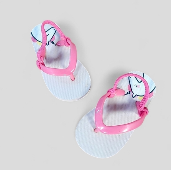 Cat & Jack Unicorn Flip Flops Back strap Pink Size 5/6 - Picture 11 of 11